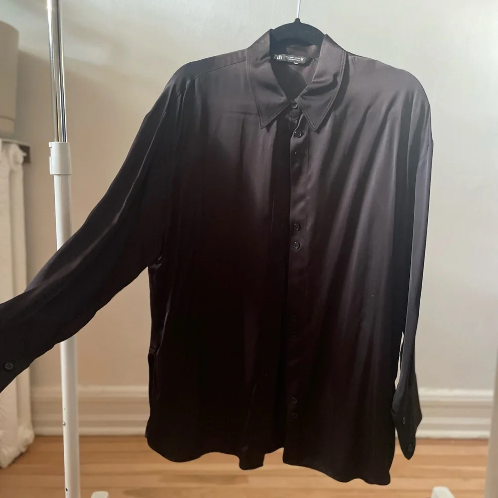 Zara Black Button Up Shirt - Picture 2 of 5